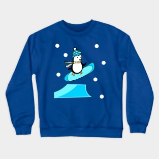 Penguin Freestyle Snowboarder Crewneck Sweatshirt